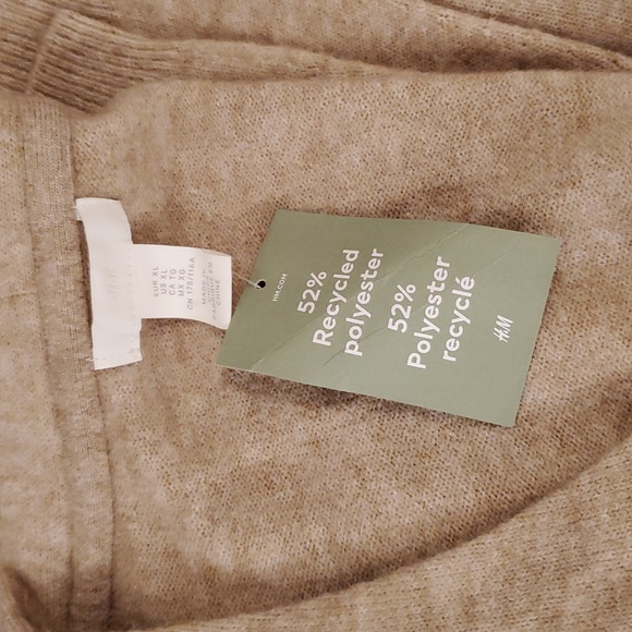 H&M Tan Knit Women's Wide Leg Pants&Top matching Set Size XL new with tags - Picture 10 of 11